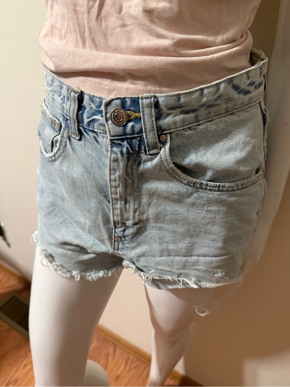 Cotton On Light Blue Distressed Denim Shorts
